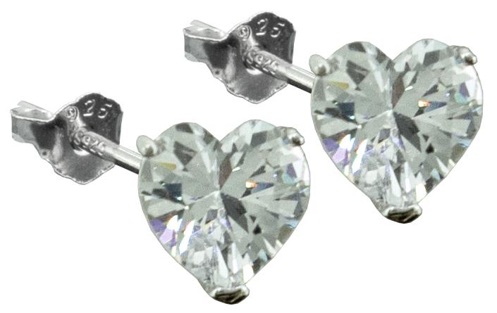 Heart, 7mm C.Z Earrings