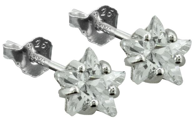 Star, 6mm C.Z Earrings