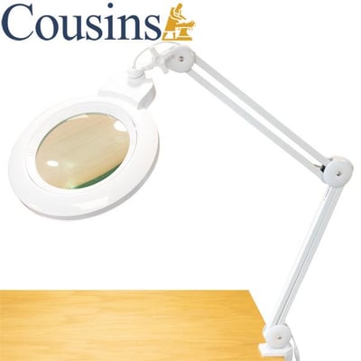 Bench Light, Cousins LED with Round Magnifying Lens