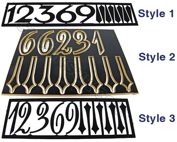 Metal (Brass) Black, Arabic Numbers Batons