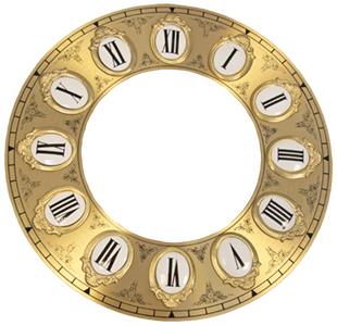 Roman Ø242mm (9½") Flat, Gold, Ø235mm (9¼") Fancy