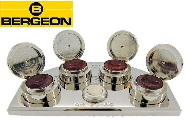 4 Pot Oil Stand, Bergeon 30180, Polished, Agate Reservoirs