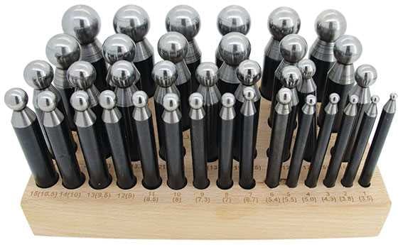 Set of 36, Ø3.50 to Ø25.30mm Punches
