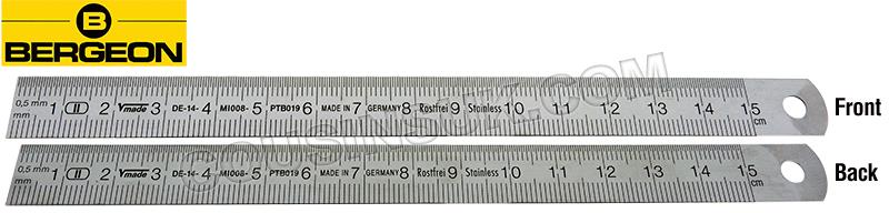 150mm (6") Steel Ruler, Bergeon Swiss