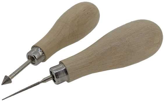 Diamond Coated Reamer Set, with Handle - Wooden