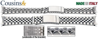 Satin with Mirror Centre Links, SS - Solid Links, Made in Italy