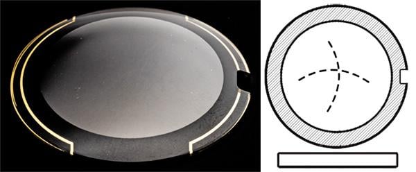 Ø32.50mm (H4.10mm x T0.70mm) Rado Coupole Jubilé, Black/Gold