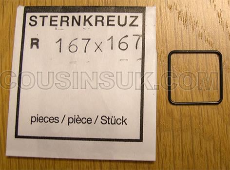 Square (O-Ring), 16.70 x 16.70 x 0.80mm Gasket