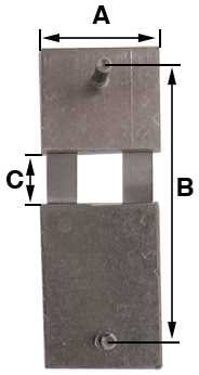 B = 17.0mm (A = 8.0mm & C = 3.3mm)