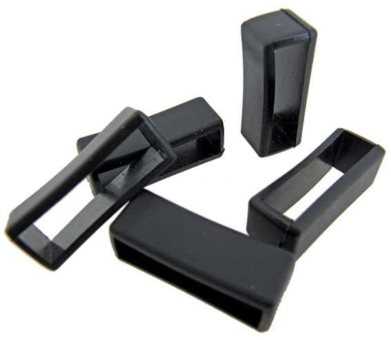 Black 22mm PVC Strap Keepers