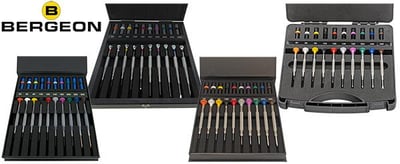 Bergeon Screwdriver Sets, Cases