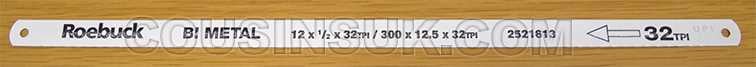 32 TPI, 300mm Hacksaw Blade