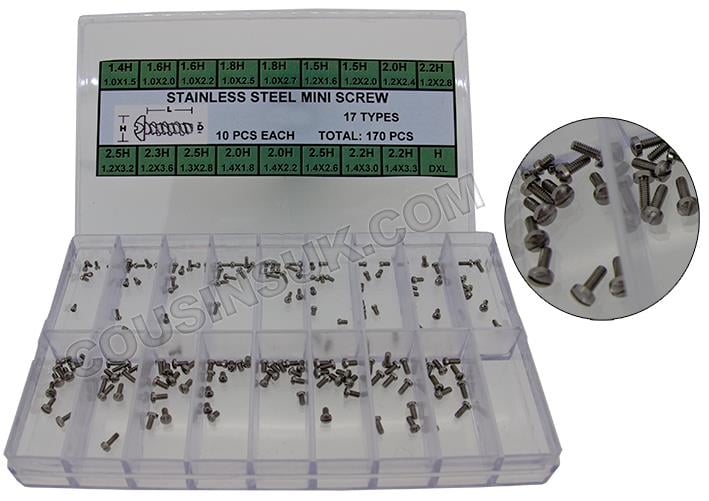 Set, Ø1.00 to Ø1.40mm Screw Threads (Domed Heads)