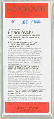0.0050" (0.127mm) Horolovar