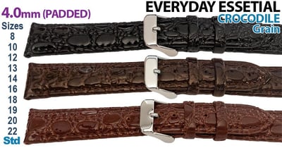 Crocodile - Padded (4.0mm) Elegance, High Shine