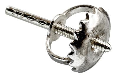 9ct White Medium (0.25g) Screw Post & Scroll (Ø0.70mm/Ø0.80mm)