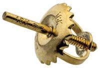 18ct Yellow Medium (0.30g) Screw Post & Scroll (Ø0.70mm/Ø0.80mm)