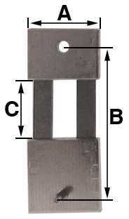 B = 16.5mm (A = 8.0mm & C = 6.3mm)