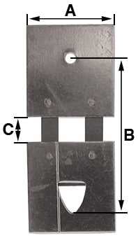 B = 17.0mm (A = 10mm & C = 2.5mm)