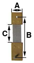 B = 17.5mm (A = 5.0mm & C = 8.8mm)