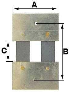 B = 21.0mm (A = 17mm & C = 7.5mm)