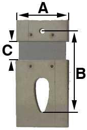 B = 18.5mm (A = 12mm & C = 4.0mm)