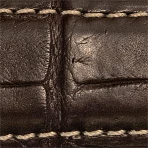 Dark Brown 24mm (22mm), Off White Stitching