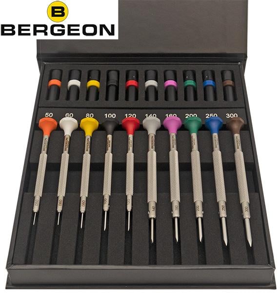 Stainless Steel (10 pieces), Bergeon 30081.AC10 (Hard Cardboard Case)