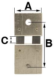 B = 12.5mm (A = 8.0mm & C = 2.1mm)
