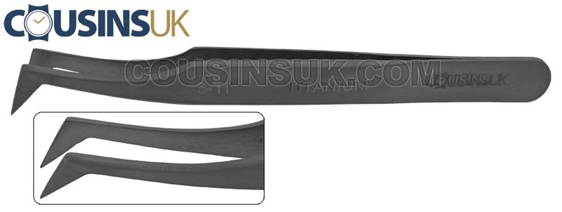 No.6 (Angled Extra Fine Tips) Titanium Tweezers