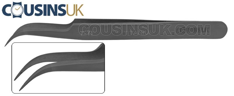 No.7 (Curved Fine Tips) Titanium Tweezers