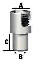 Tube DE, (A) Ø3.00 (B) Ø2.20, (C) 2.00mm