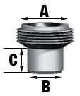 Tube G, (A) Ø4.00 (B) Ø2.70, (C) 1.50mm
