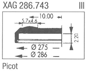 XAG286.743 Sternkreuz (Ø28.60mm. Flat Top, Date @3h), Picot