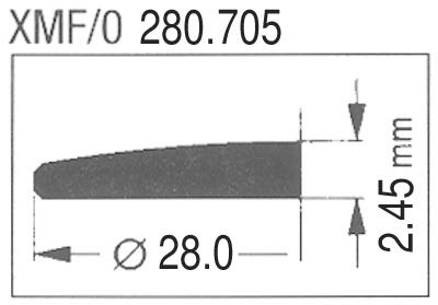 Ø28.0 x 2.45 x 1.2mm XMF/O 280.705