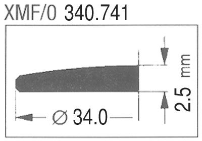 Ø34.0 x 2.5 x 1.1mm XMF/O 340.741
