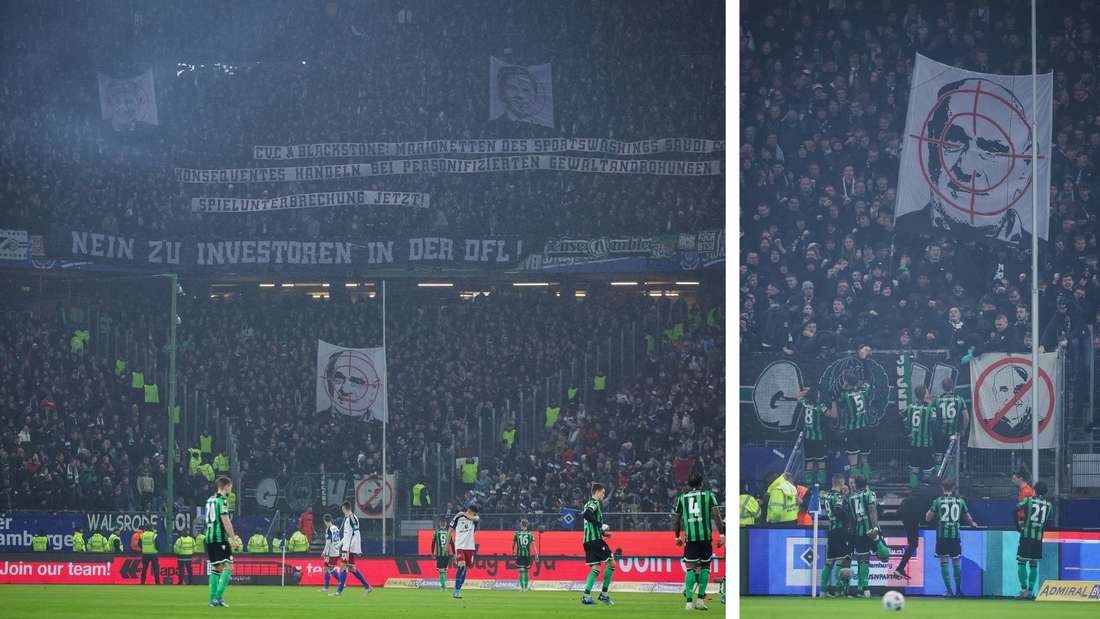 Hamburger SV gegen Hannover 96: Schreckliche Fan-Plakate – Spielabbruch drohte