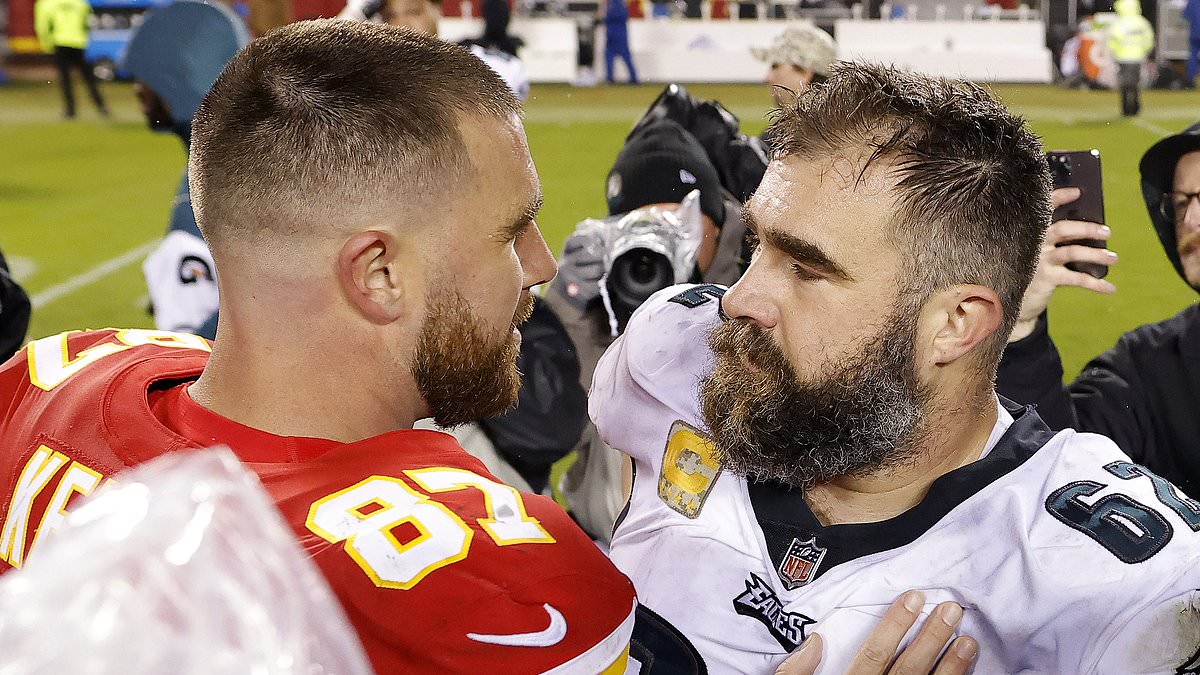 Dodo Finance – Travis and Jason Kelce share touching embrace and a joke after the Eagles center and Philadelphia beat the Chi