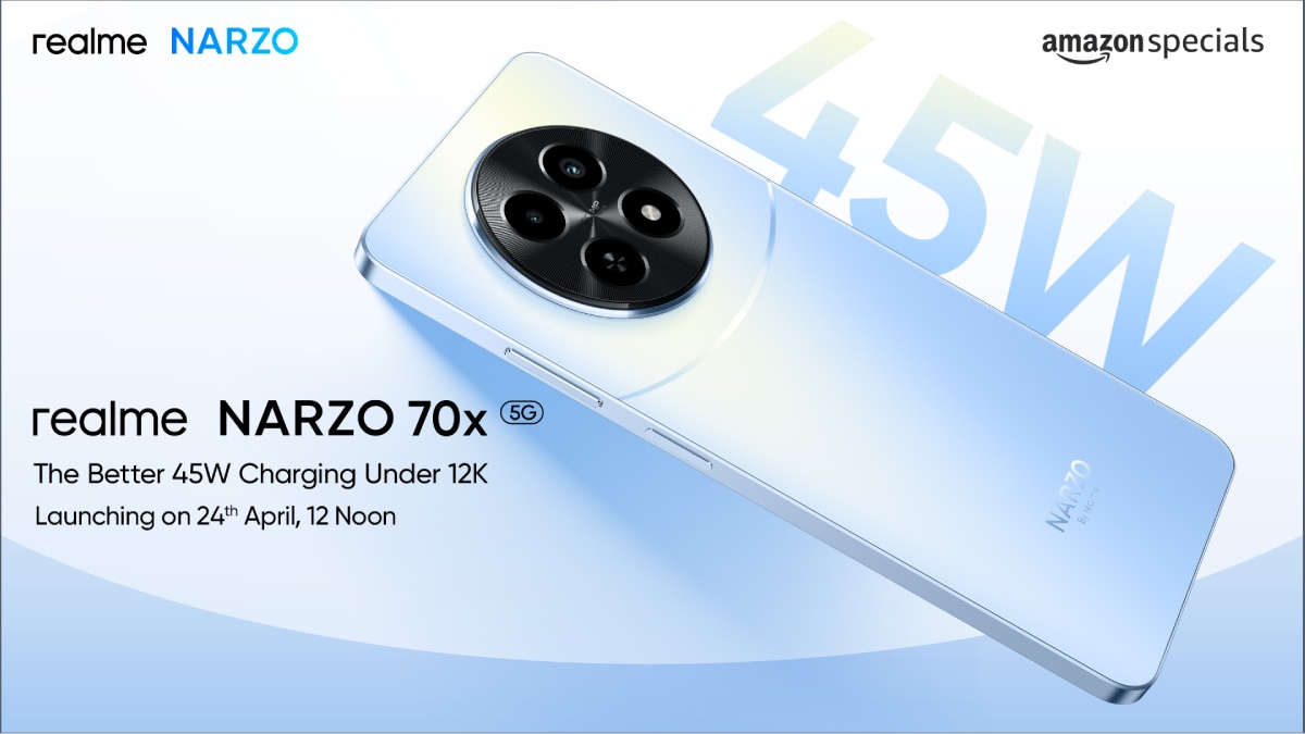 राजनीति गुरु: Realme Narzo 70x सस्ता स्मार्टफोन 5000mAh बैटरी, 45W फास्ट चार्जिंग के साथ 24 अप्रैल को होगा लॉन्च, जानें कीमत