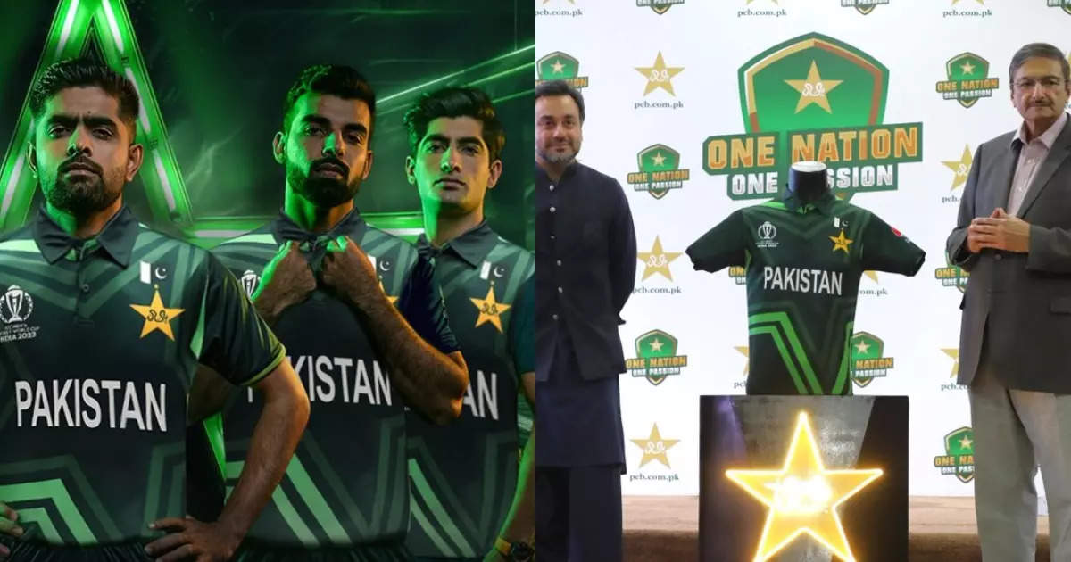 वनडे वर्ल्ड कप: राजनीति गुरु पर पाकिस्तान की नई जर्सी लॉन्च, टीशर्ट पर लिखा है INDIA का नाम – NBT नवभारत टाइम्स