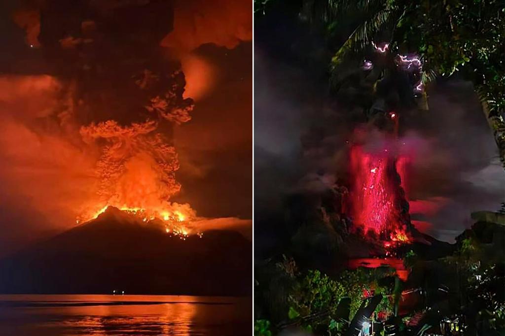 Indonesian Volcano Erupts Multiple Times, Officials Warn of Potential Collapse Into Sea and Tsunami Alert Issued