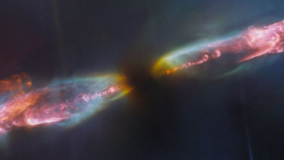 Spectacular Image Captured by James Webb Space Telescope Reveals Young Stars Astonishing Supersonic Jet Emissions