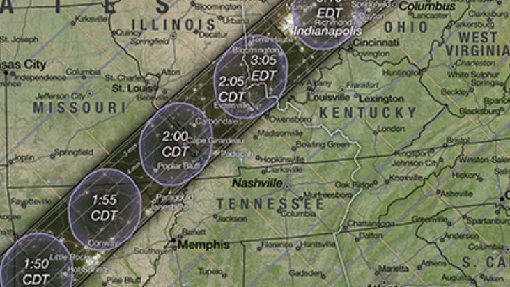 2024 Solar Eclipse Map Explore Cities Near Nashville on the Path of