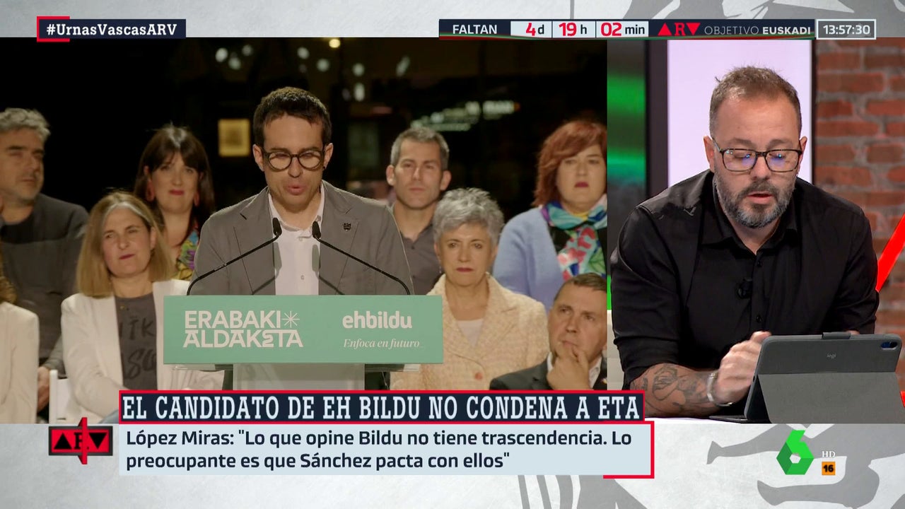 Antonio Maestre, tras las palabras de Otxandiano: ETA fue una banda terrorista y sanguinaria – laSexta 
can be rewritten as 
Antonio Maestre, tras las palabras de Otxandiano: ETA fue una banda terrorista y sanguinaria