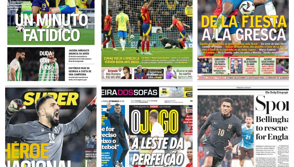 América Deportiva: El partido entre España y Brasil, la ovación a Lamine Yamal, el gol de Endrick… así vienen las portadas