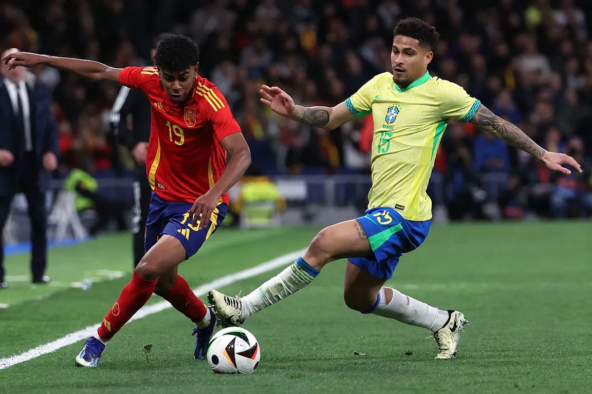 Lamine Yamal supera a Vinicius en el emocionante empate entre España y Brasil en el Bernabéu