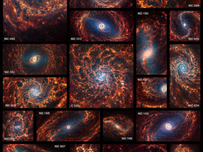 Dettagli inediti nelle 19 galassie a spirale ritratte da Webb VIDEO