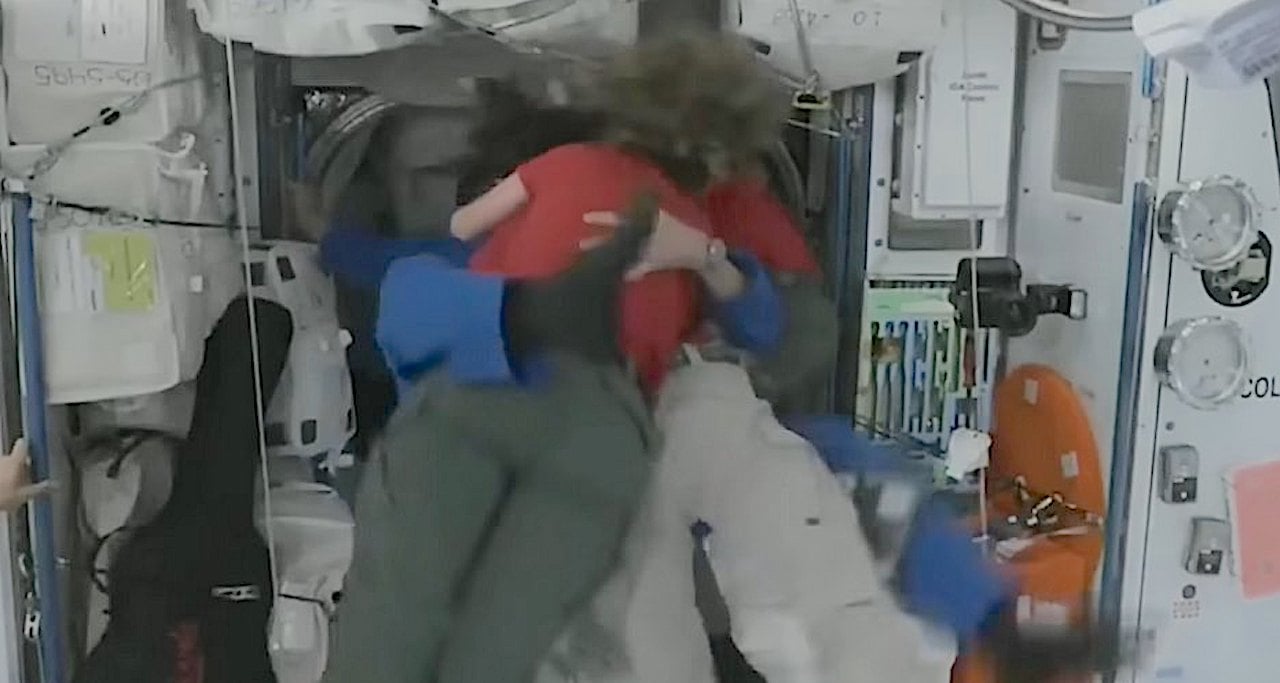 Exciting Video of US-Russian Group Hug in Microgravity as Astronauts Reach the ISS