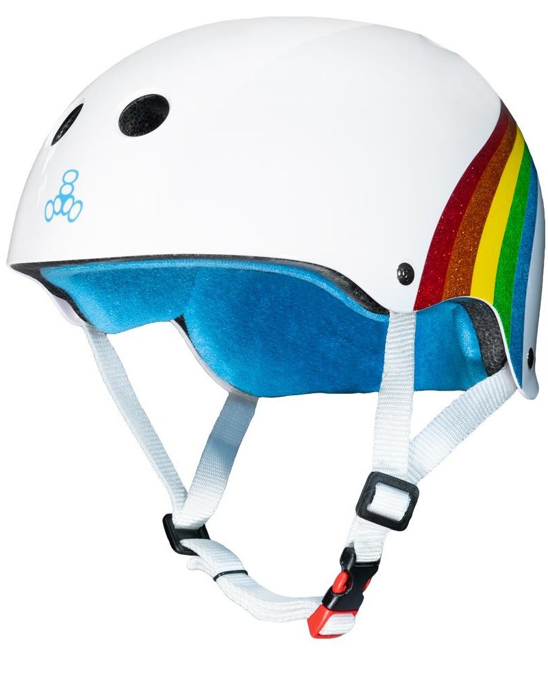 Triple Eight - The Certified Sweatsaver Helmet Rainbow White - Skate Helm - L/XL