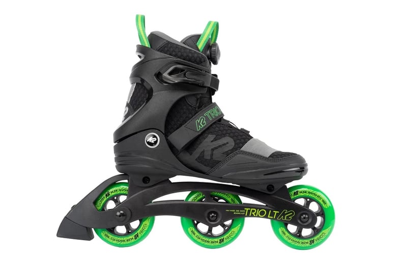 K2 - Trio LT 100 Black/Green BOA - Tri Skates - 44.5